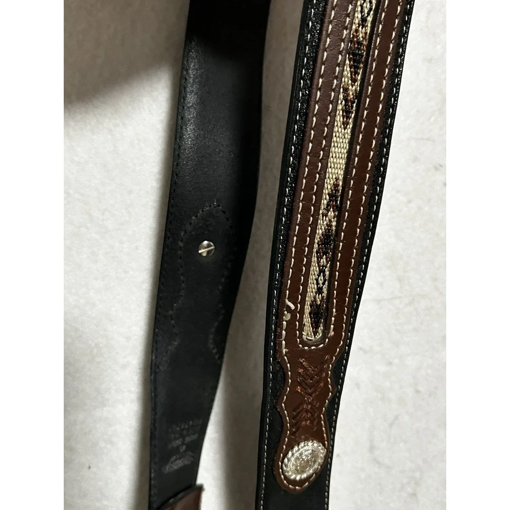 Nocona Belt Co. Western Leather Cowboy Belt Silver Buckle Men's Size 40